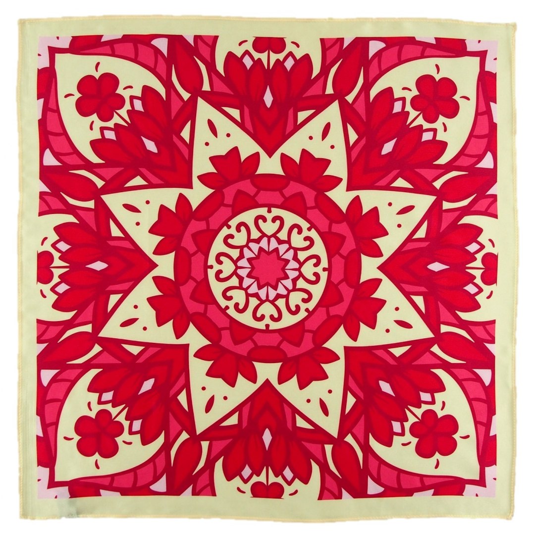 AD7-027 Jedwabna Apaszka Druk, 67x67 cm